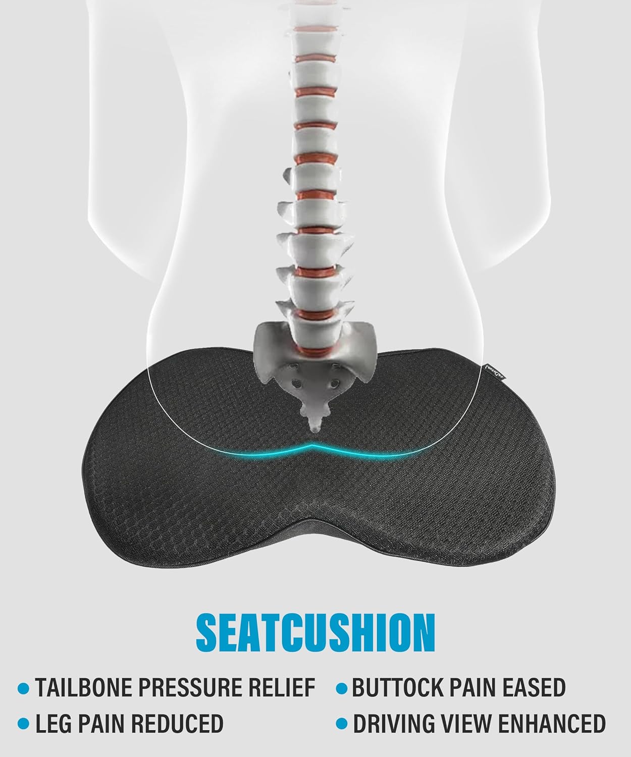 ESEWALAS Cojín de asiento, cojín de asiento de automóvil para conducción, accesorios de automóvil, soporte lumbar para automóvil, almohadilla de