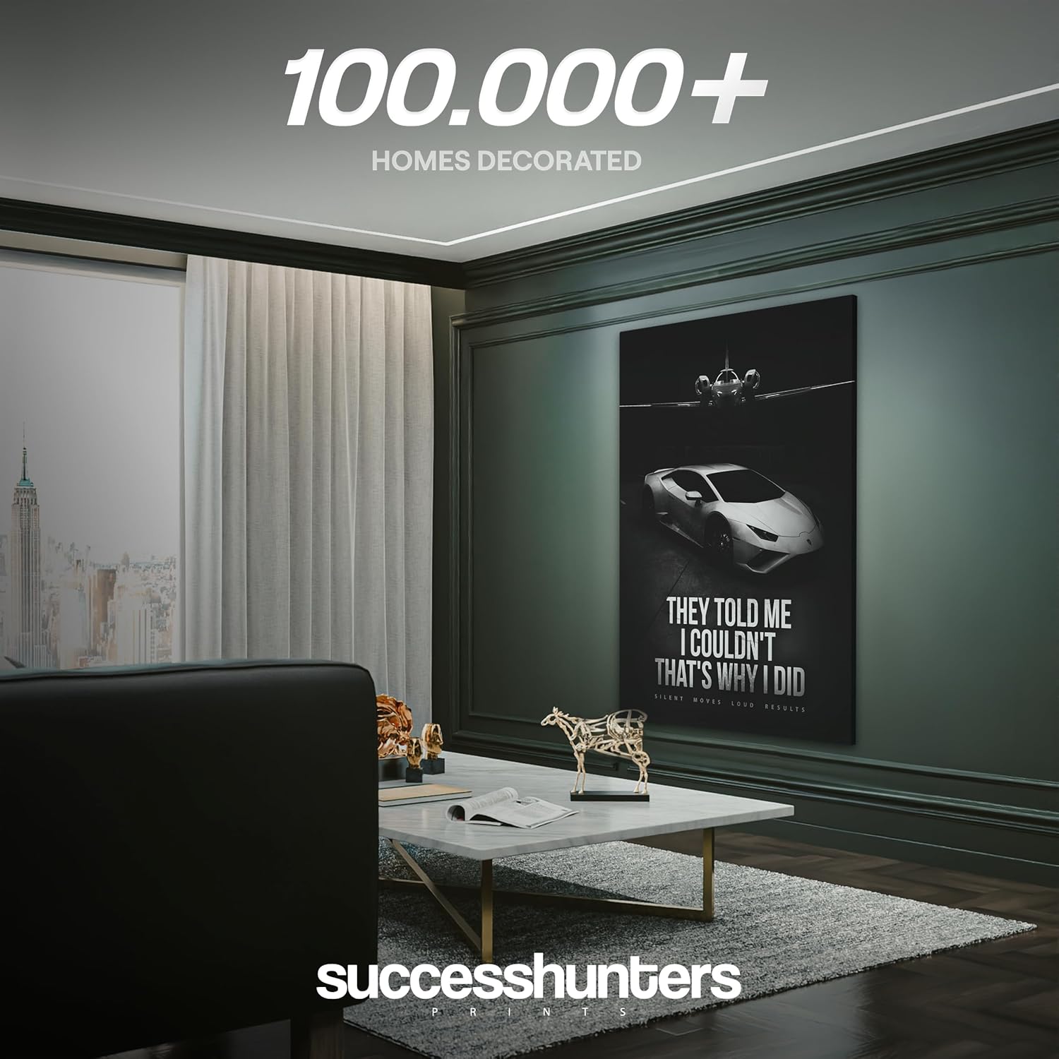 Arte de pared motivacional para la oficina, lienzo de arte de súper auto, decoración automotriz inspiradora para los amantes de los autos deportivos