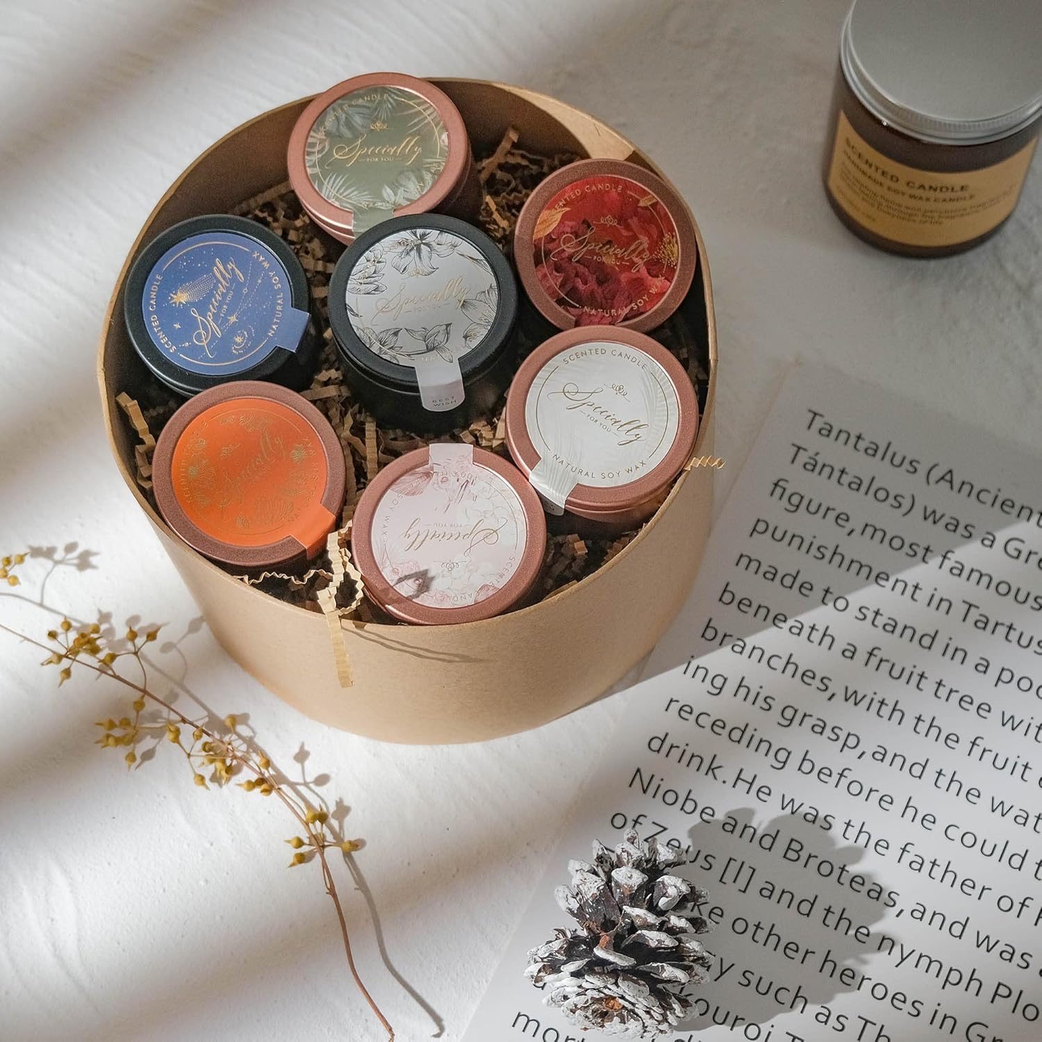 Paquete de 6 velas perfumadas, juego de velas de aromaterapia, especialmente diseñadas para regalo de damas de honor, regalos ideales para bodas,