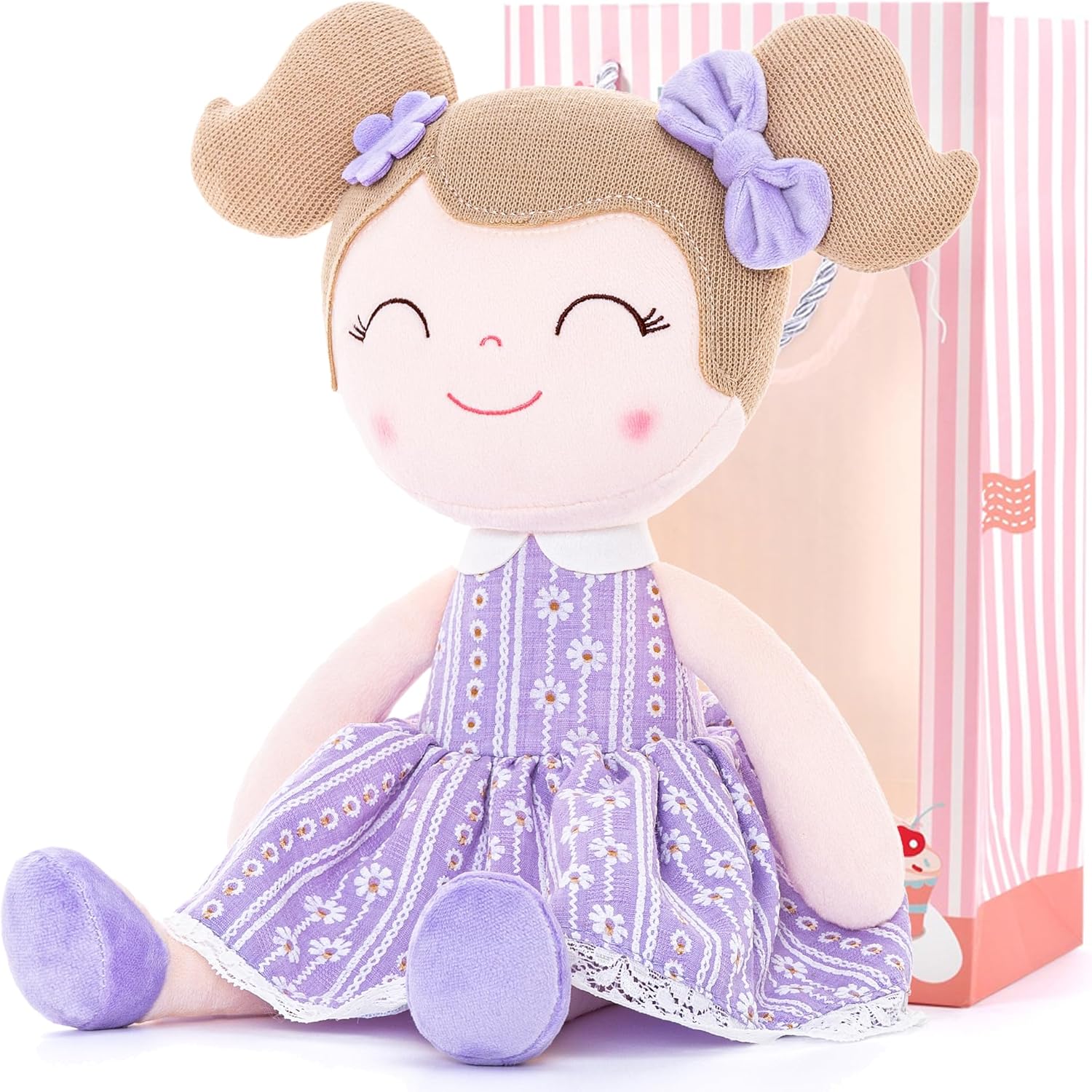 Gloveleya Muñecas Baby Girl Regalos Suave Felpa Lavanda Daisies Muñeca 16 pulgadas