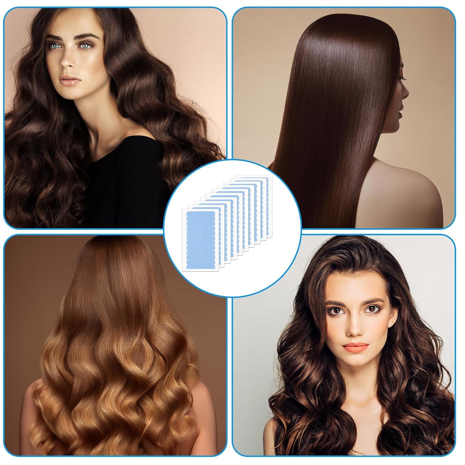 CANIPHA 120 cintas de extensión de cabello de doble cara, cinta adhesiva de repuesto para extensiones de cabello, pestañas de cinta de cabello