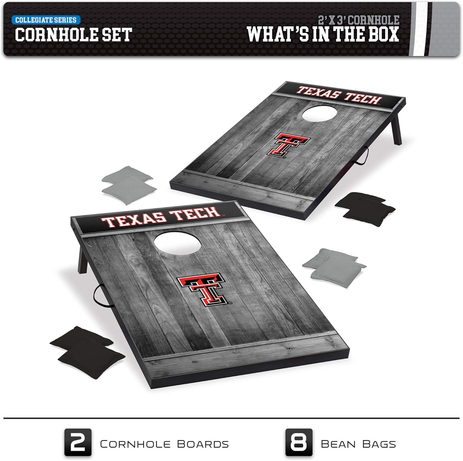 Wild Sports Juego de Cornhole de madera MDF NCAA de 2’x3′