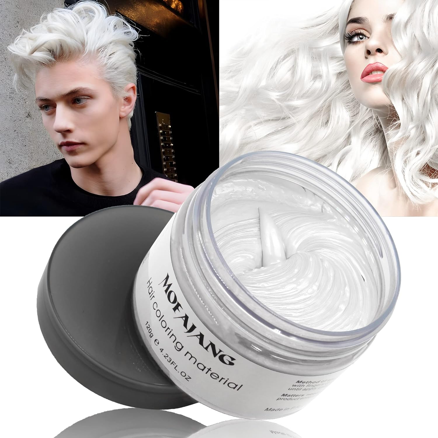 Pomadas Mofajang de cera para el cabello, 4.23 oz, material de cera para colorear el cabello natural, desechable, arcilla para peinar el cabello,