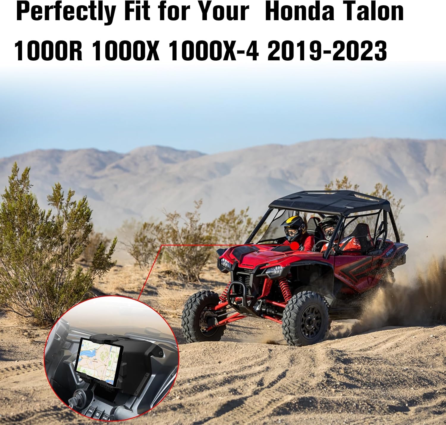 Soportes para dispositivos eléctricos con caja de almacenamiento, bandeja organizadora para Honda Talon 1000 2019-2023, soporte de montaje para iPad