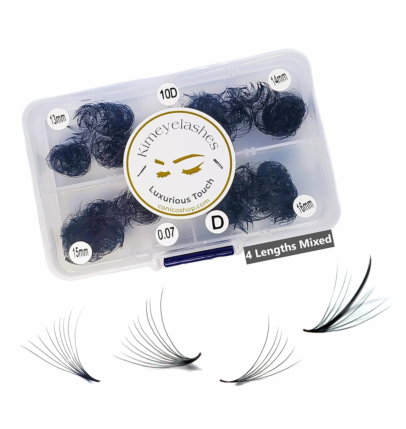 1000 Premade volume fans Mixed 4 lengths 9-12  11-14  13-16 CC, D Curl Wispy Handmade eyelash extensions supplies Russian volume lash promade fan 4D