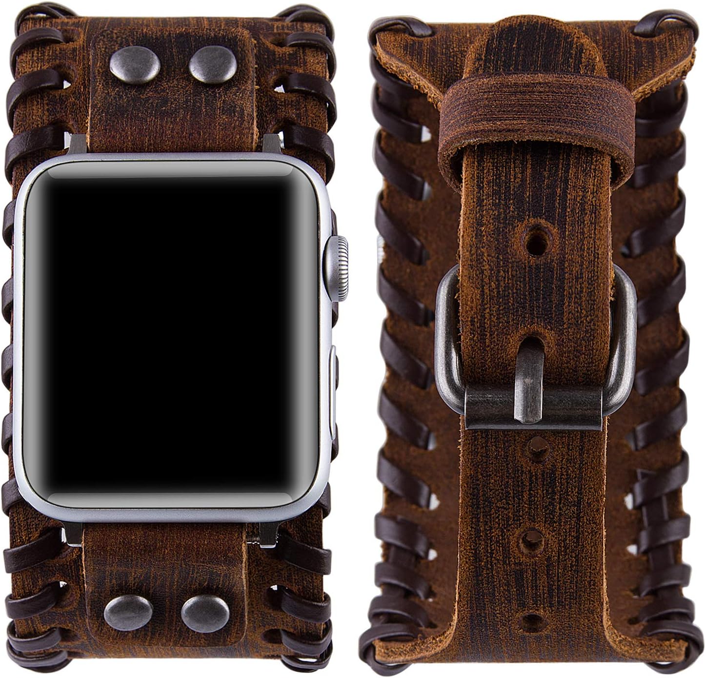 Compatible con Apple Watch Ultra SE Series 8 7 6 5 4 3 1.496 in 1.575 in 1.614 in 1.654 in 1.732 in 1.772 in 1.929 in Correa unisex retro nórdico