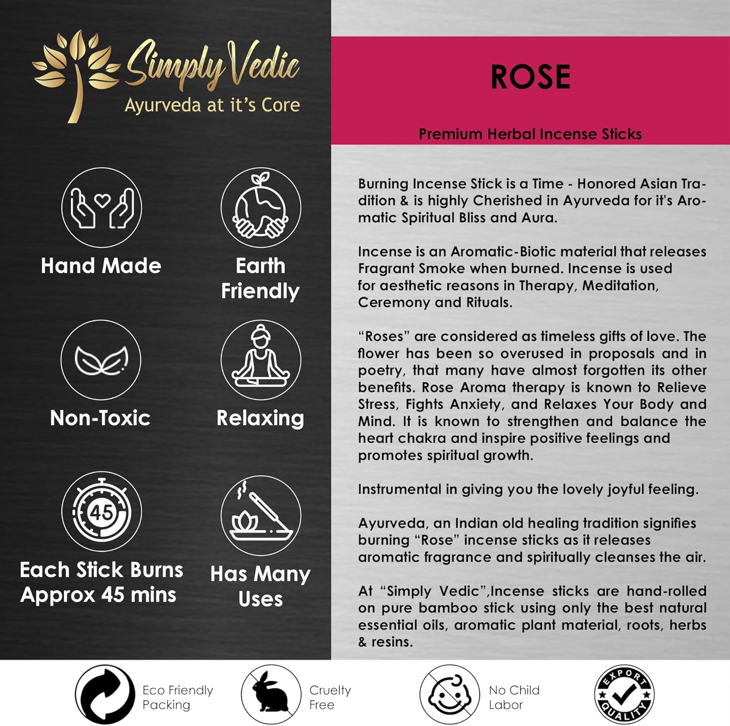 Varillas de incienso rosa de 8.82 oz (aproximadamente 135 varillas de incienso de alta calidad + soporte de incienso)  Dura 60 minutos, ideal para