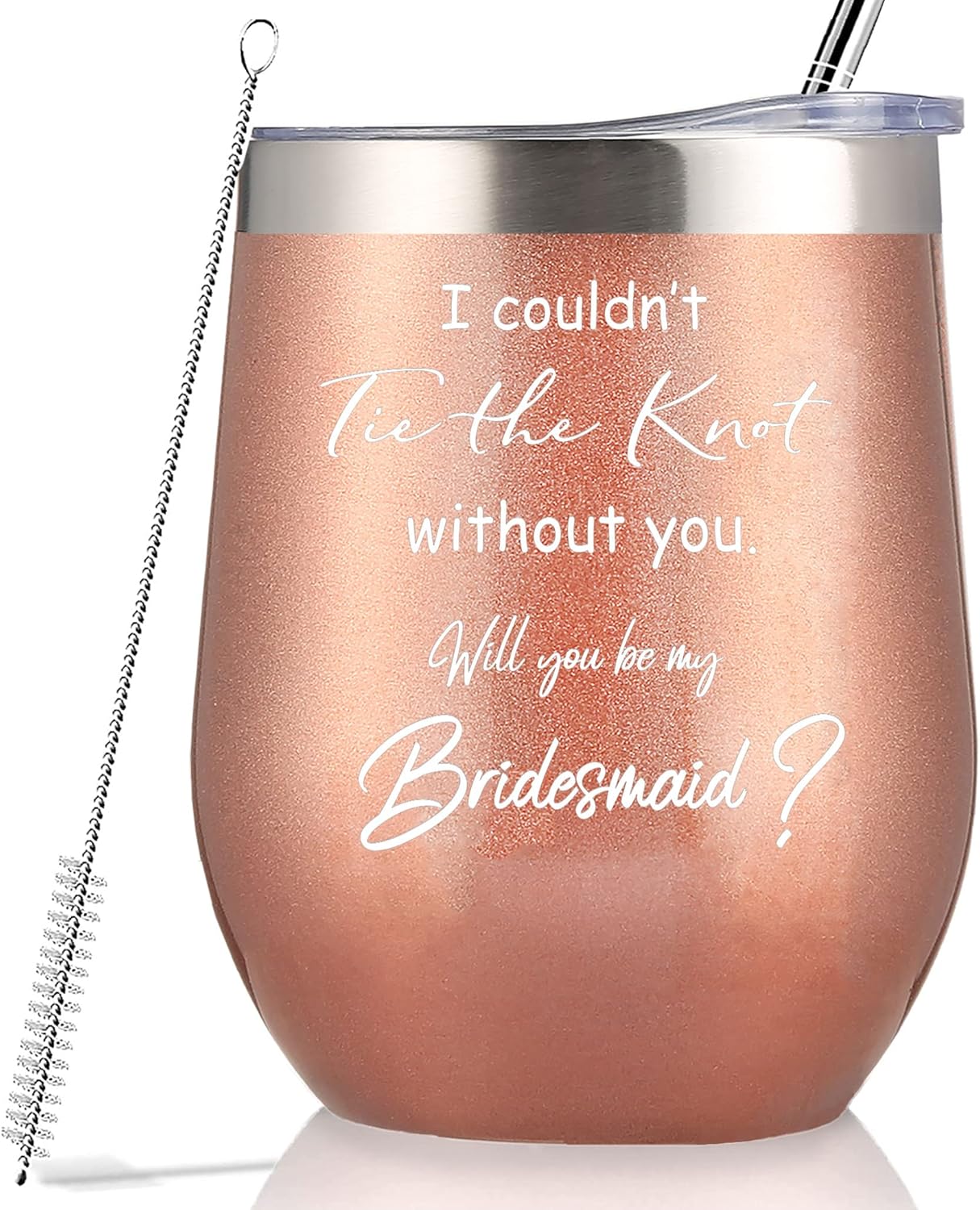 Regalos de propuesta para damas de honor, con texto en inglés “I Couldn’t Tie the Knot Without You”, regalos de boda para damas de honor de novia,