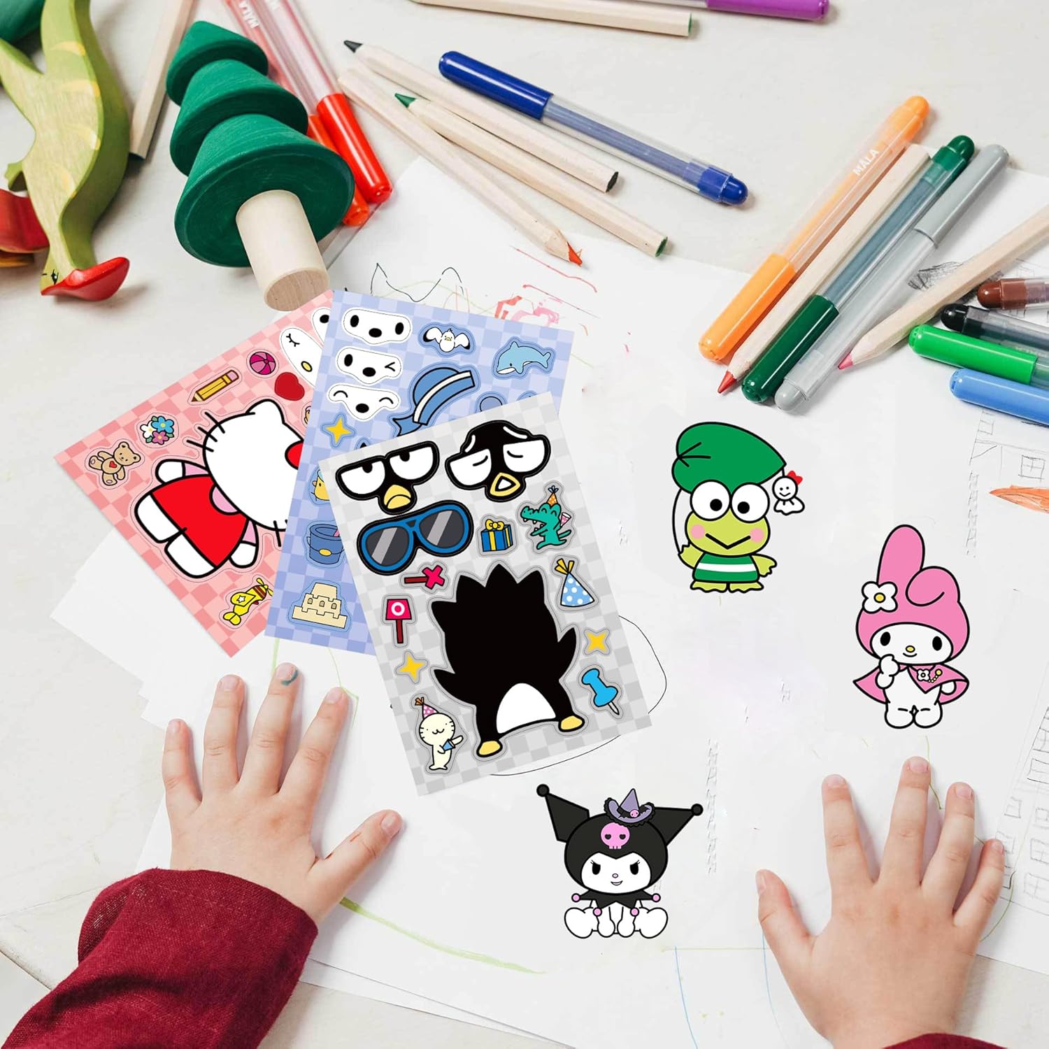 Lindas calcomanías de anime para niños, 24 hojas para hacer tus propias calcomanías de anime de dibujos animados, calcomanías para adolescentes,