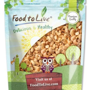 Food to Live Anacardos enteros tostados en seco con sal del Himalaya, 8 onzas tostadas al horno ligeramente saladas, sin aceite añadido, vegano, Food to Live Anacardos enteros tostados en seco con sal del Himalaya, 8 onzas tostadas al horno ligeramente saladas, sin aceite añadido, vegano,
