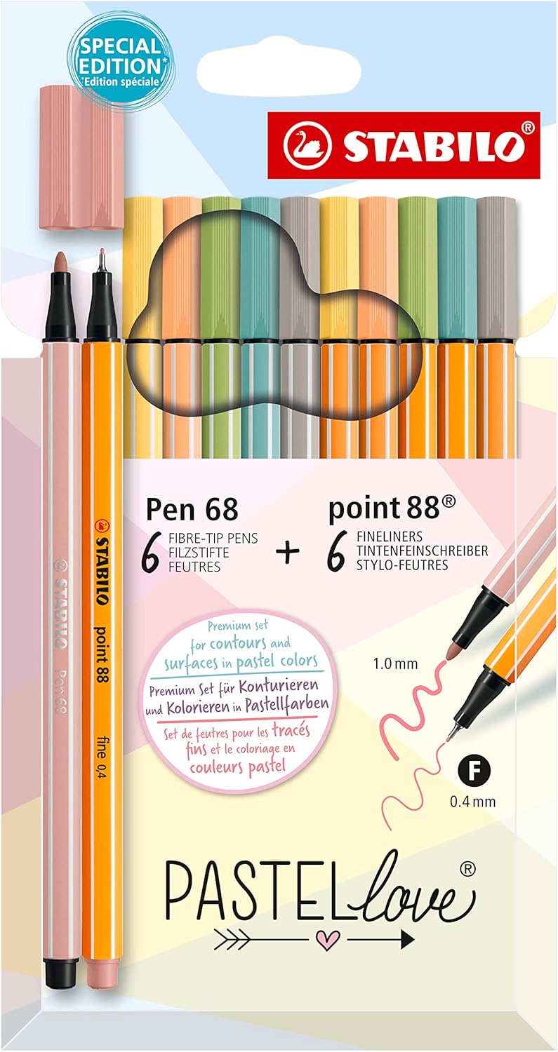 Stabilo Point 88 Pen 68 Marker Wallet Set, Multicolor