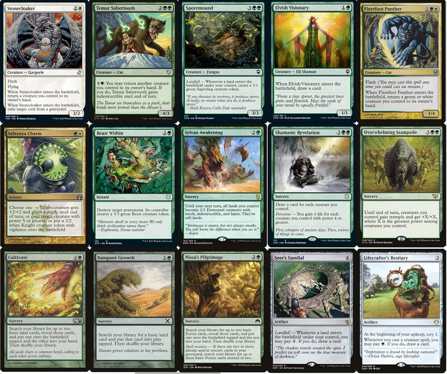 Rampa verde y blancaDrawEnorme Criatura EDH Deck – Hecho a medida – Elite – MTG – Comandante – 100 cartas