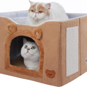 Jiupety Casa para gatos con rascador de gatos, casas para gatos de interior, cueva interior para gatos y gatos grandes de hasta 20 libras, color Jiupety Casa para gatos con rascador de gatos, casas para gatos de interior, cueva interior para gatos y gatos grandes de hasta 20 libras, color