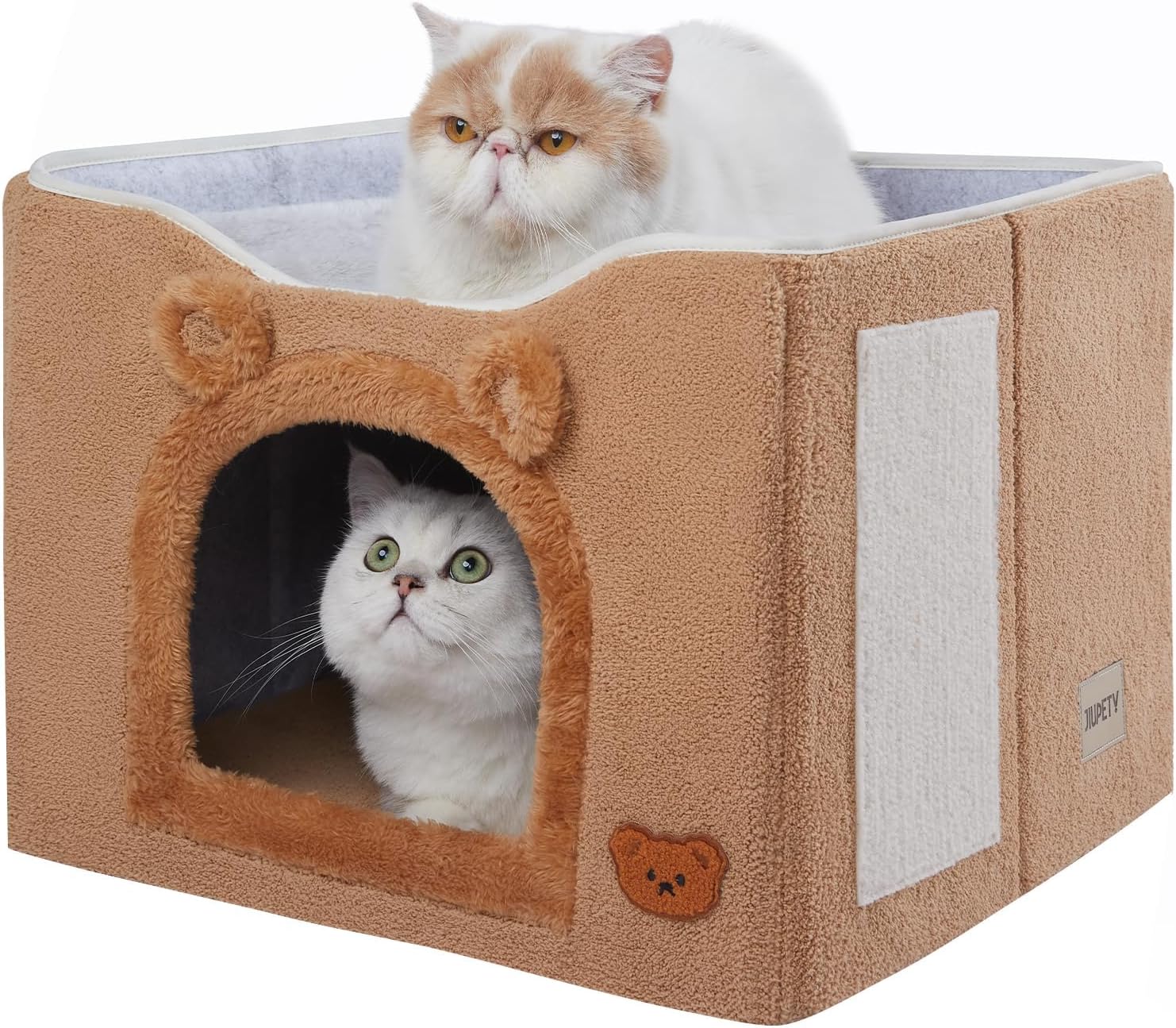 Jiupety Casa para gatos con rascador de gatos, casas para gatos de interior, cueva interior para gatos y gatos grandes de hasta 20 libras, color