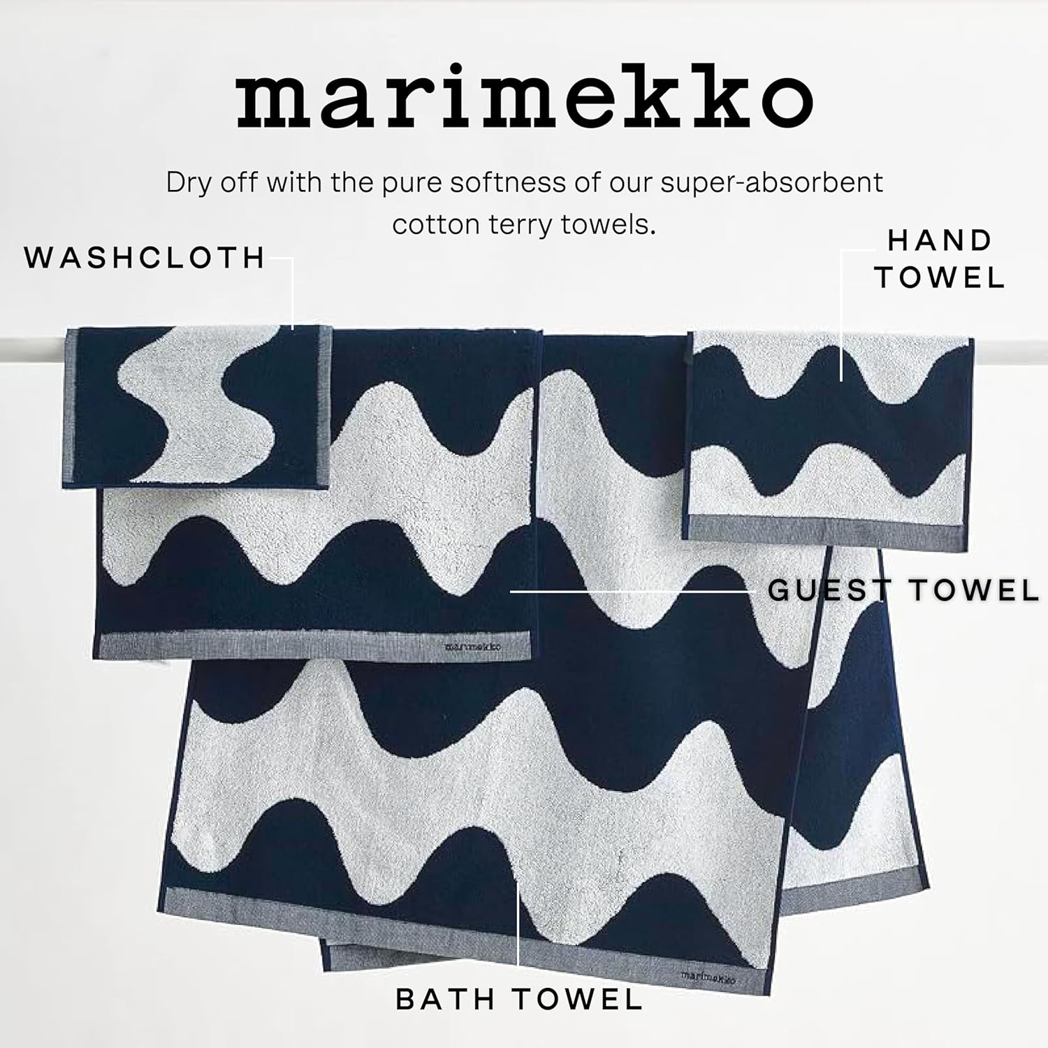MARIMEKKO – Toalla de baño de algodón Lokki (amarillo)