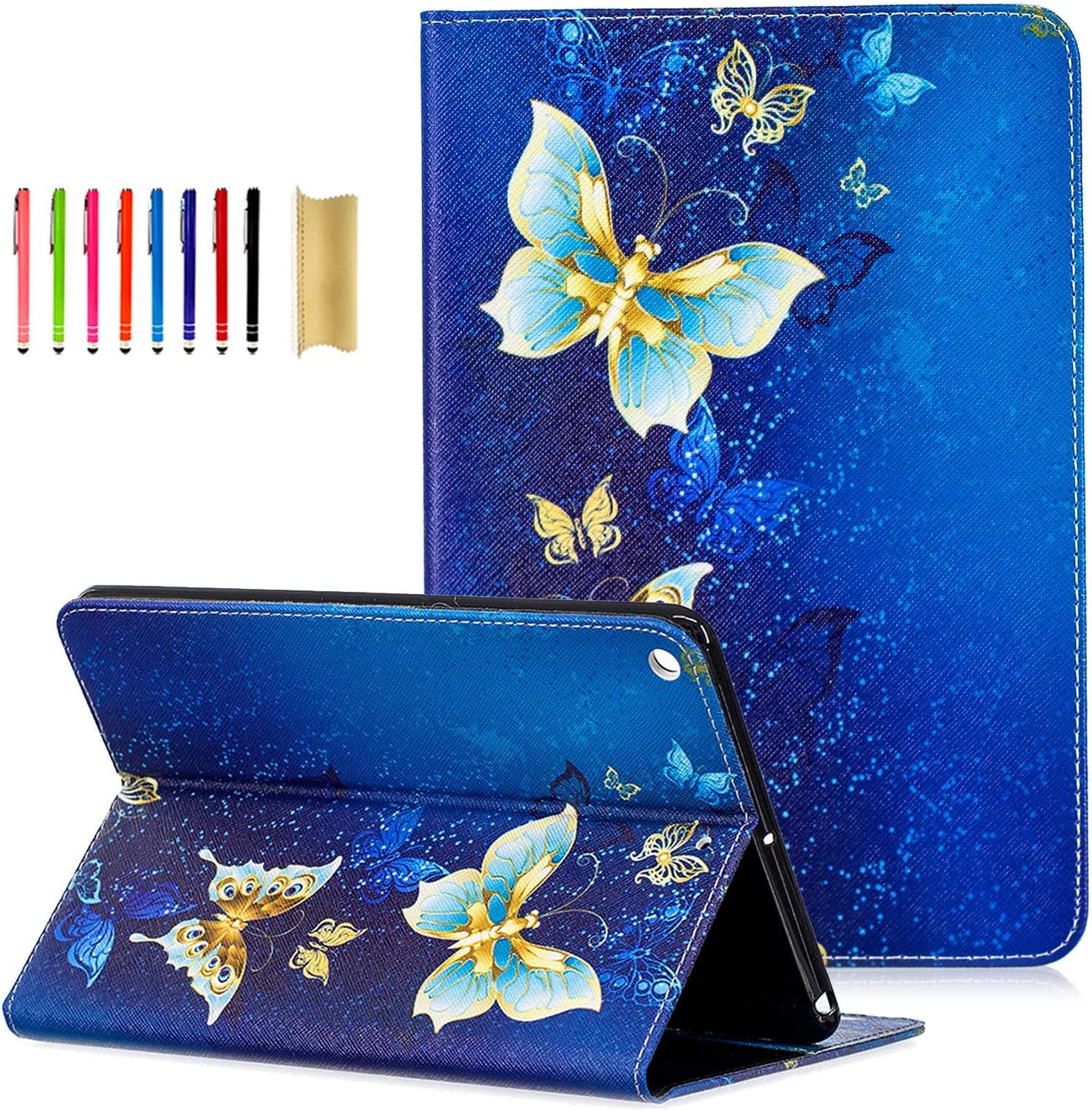 Dteck Funda para iPad Mini 54 generación 20192015 – Funda protectora delgada de cuero de goma suave cubierta trasera Folio Fold Stand Cute Case con