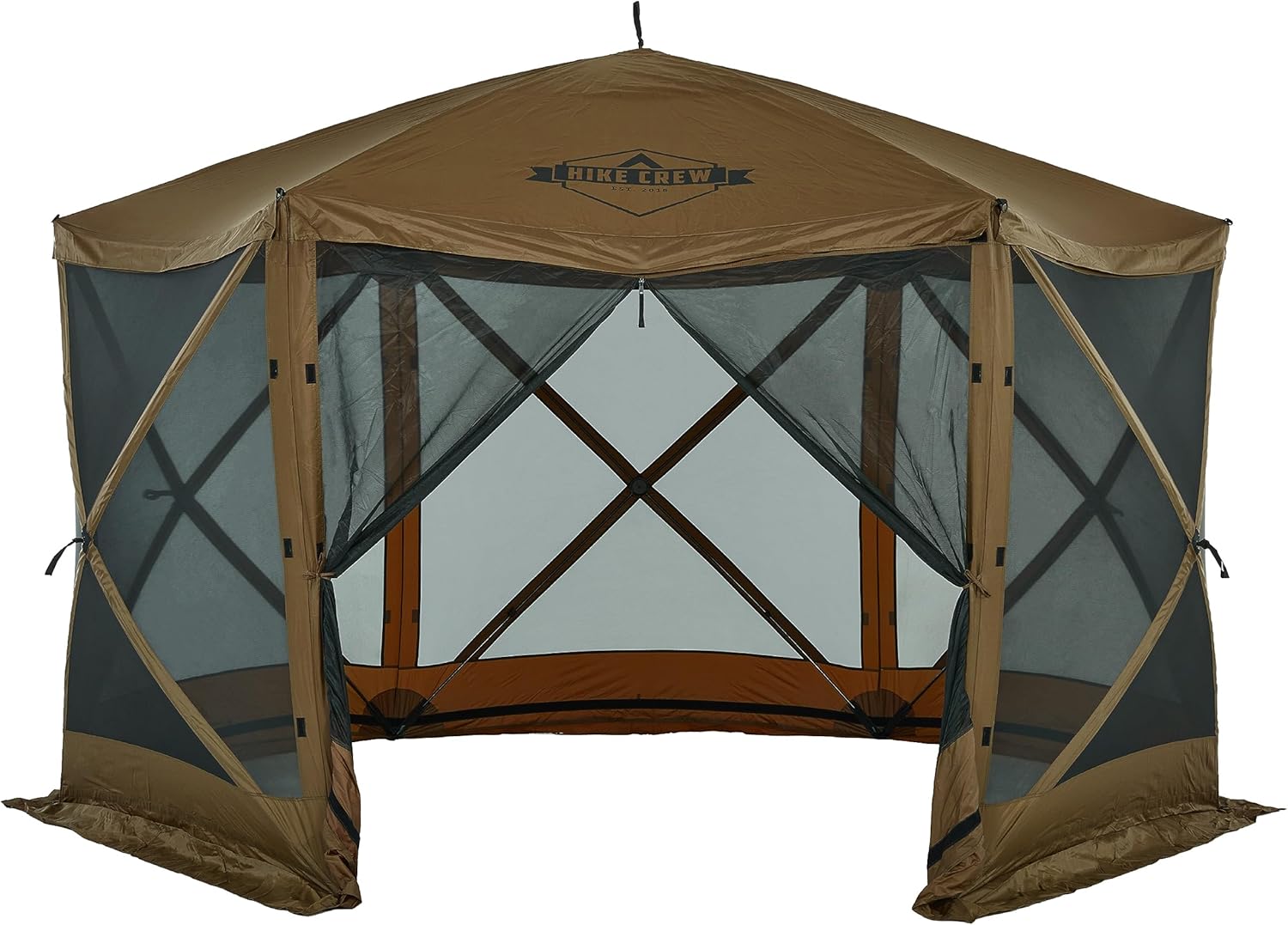 Hike Crew Tienda de campaña de 12 x 12 pies  Refugio instantáneo de 6 lados para exteriores con estacas, cuerdas y bolsa de transporte para