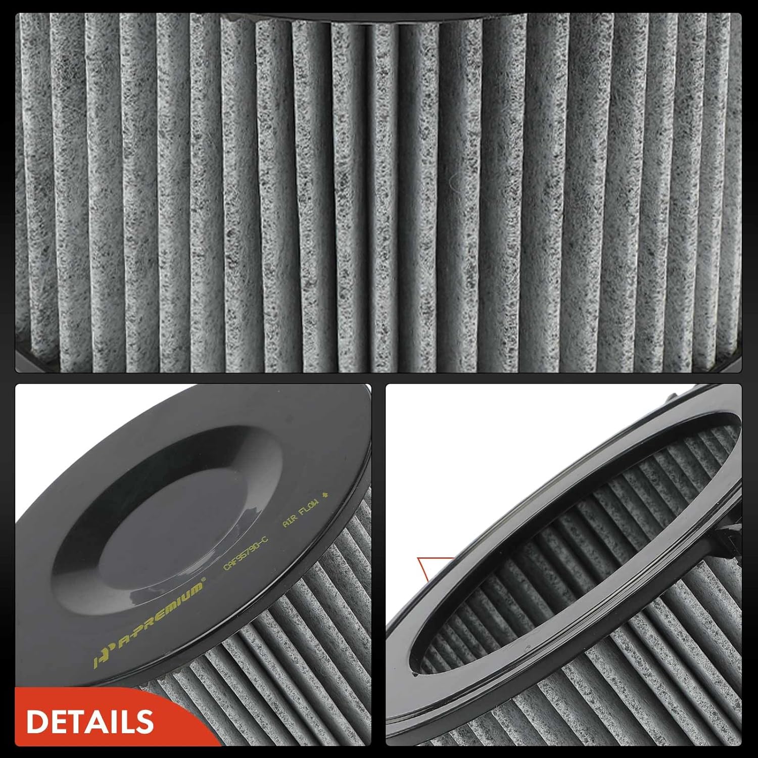 A-Premium Filtro de aire de cabina de 2 piezas con carbón activado compatible con Volkswagen Eurovan 1999 2000 2001 2002 2003, repuesto # 7D0819989
