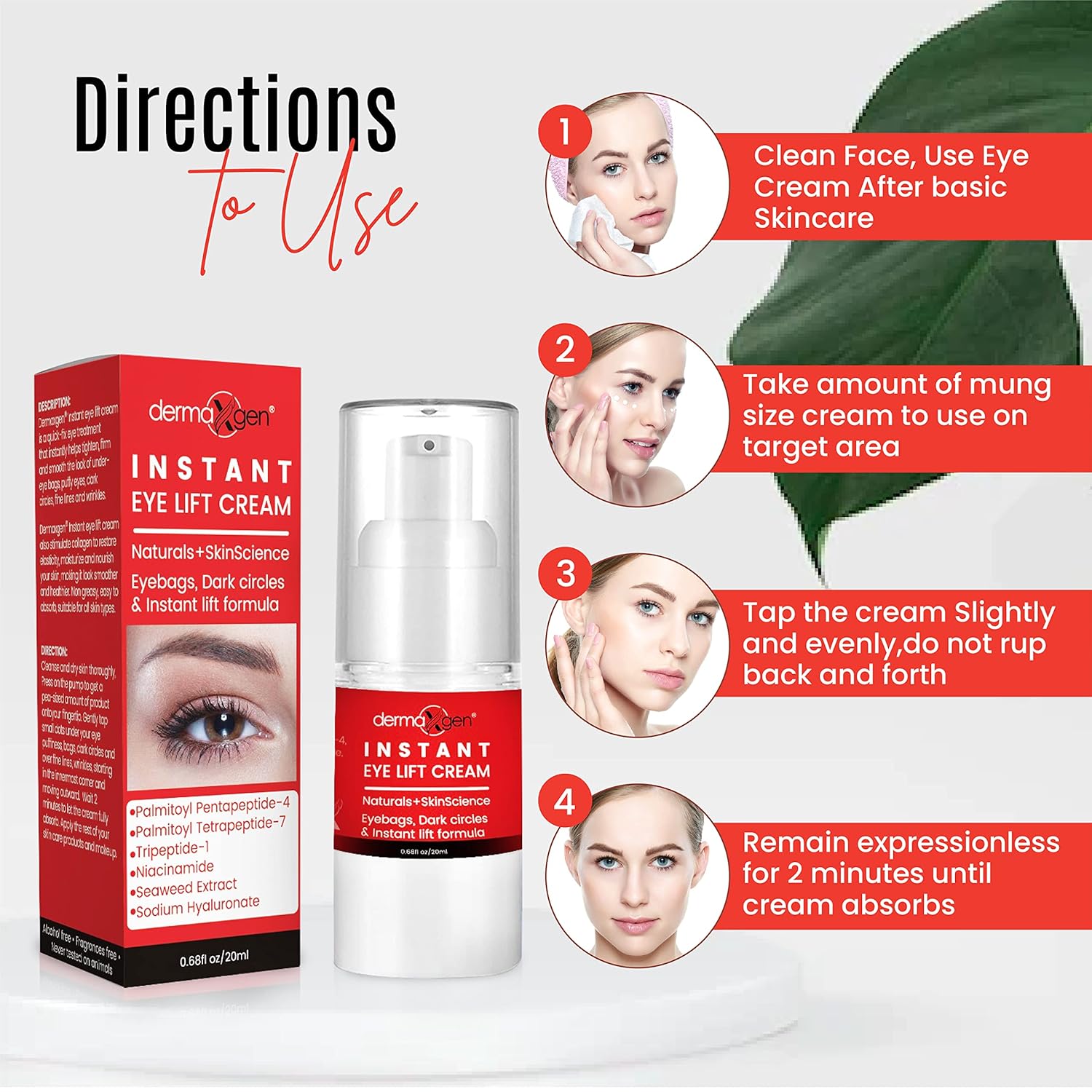 Crema de ojos de reducción rápida, fórmula avanzada de péptidos, suero antienvejecimiento que reduce visiblemente las bolsas debajo de los ojos,