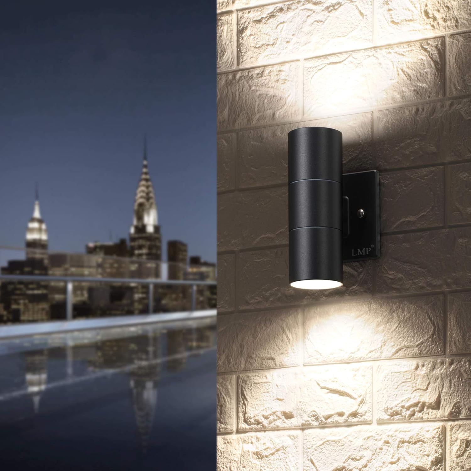 LMP Modern Outdoor Wall Light Porch Light Patio Light with Black Aluminum Finish for Decoration,Garage 4Packs Black