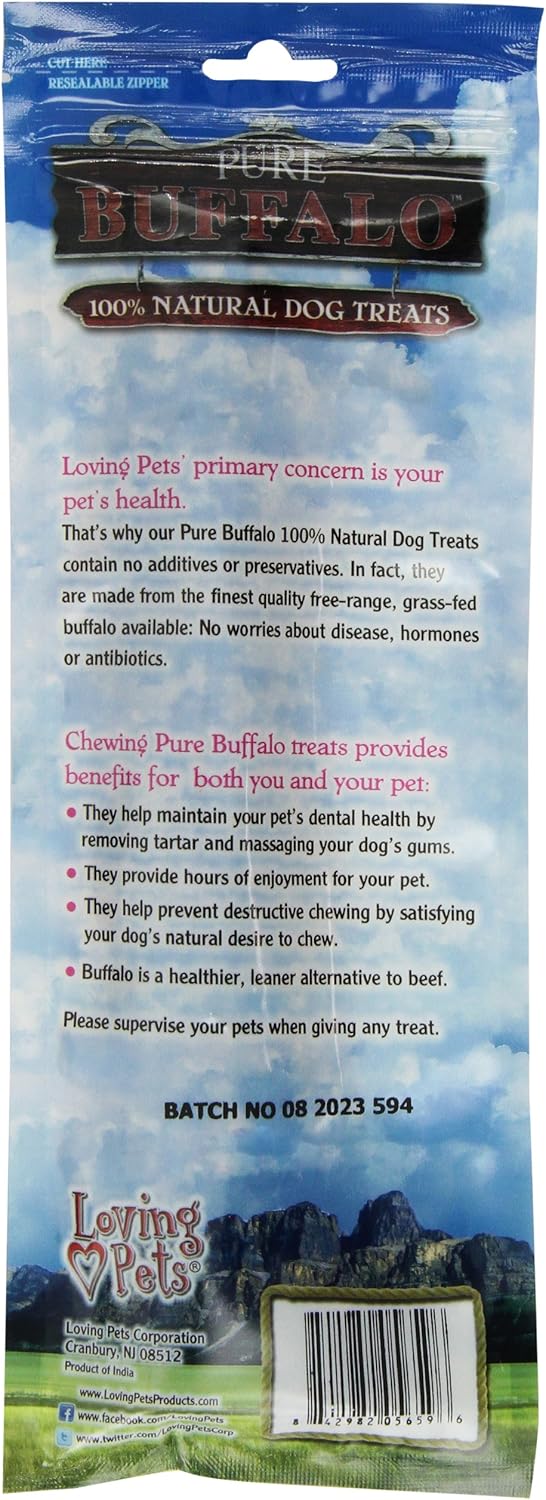 Loving Pets Pure Buffalo – Golosina para perros Bully Stick de 12 pulgadas, paquete de 3