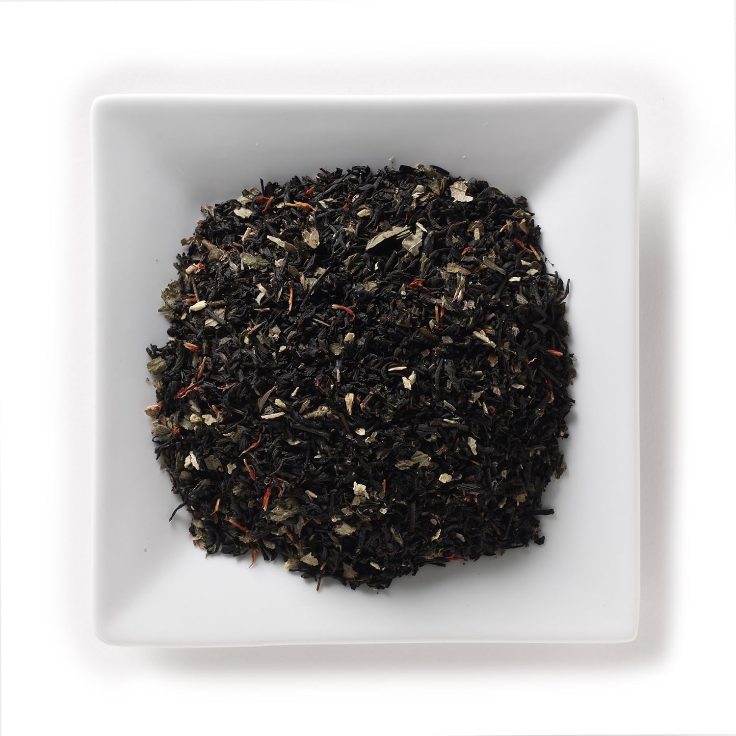 Mahamosa Irish Ron and Cream Tea 2 oz  Mezcla de té negro con sabor a hojas sueltas (con trozos de coco, hojas de fresa silvestre, saborizante,