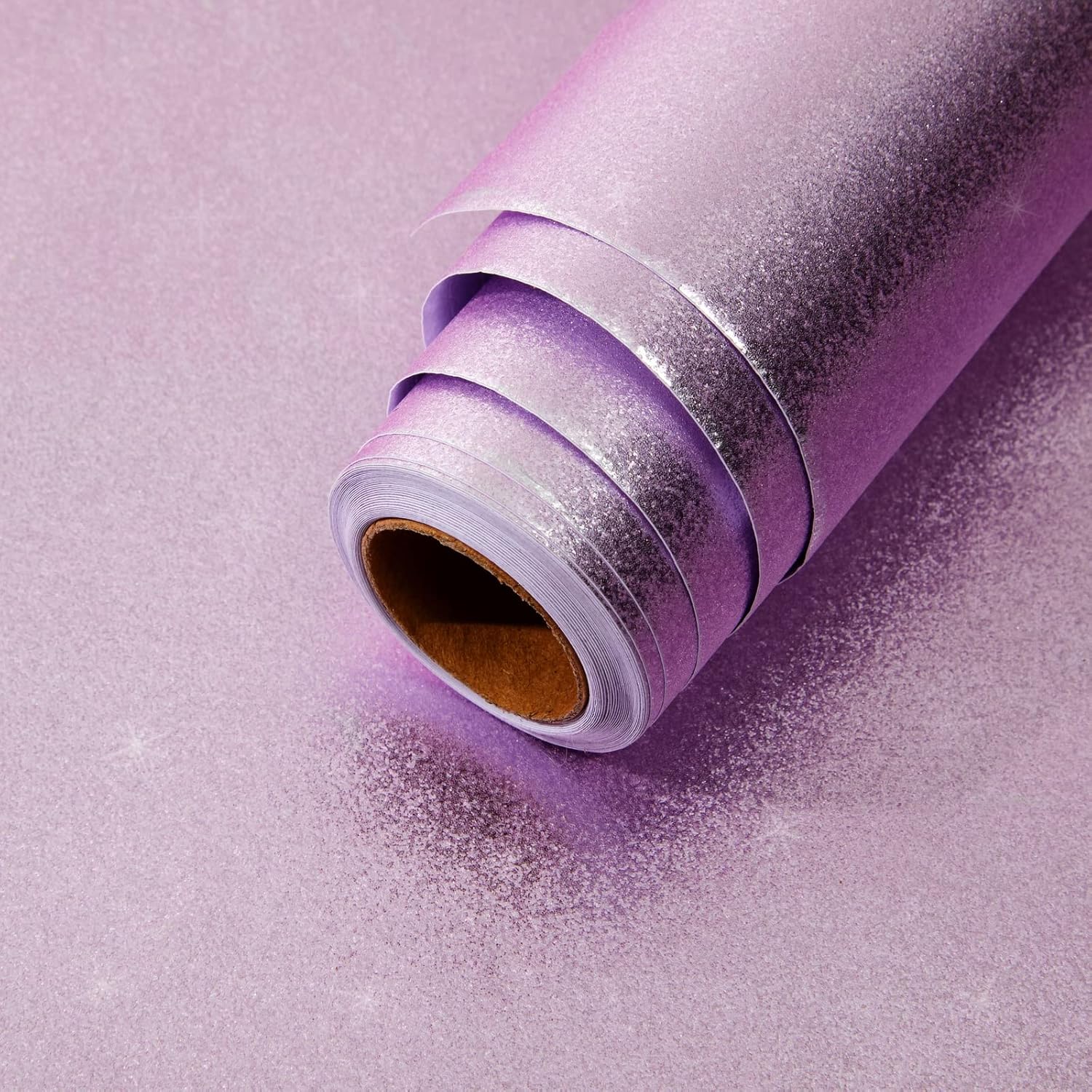 Rollo de papel de contacto con purpurina rosa para manualidades de bricolaje, calcomanía artística para álbumes de recortes (17.7 pulgadas x 16.5