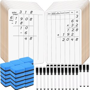 Juego de 72 pizarras blancas de división larga, incluye 24 pizarras de borrado en seco de doble cara de 9 x 12 pulgadas, pizarra blanca, 24 Juego de 72 pizarras blancas de división larga, incluye 24 pizarras de borrado en seco de doble cara de 9 x 12 pulgadas, pizarra blanca, 24