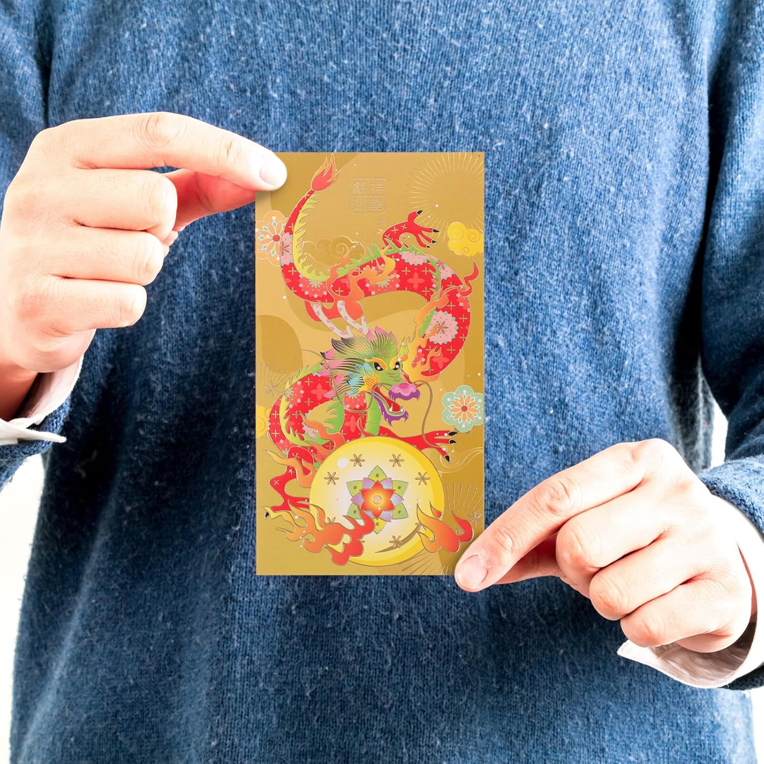 Didiseaon Sobres lindos 2024 rojo Año del Dragón s 6 piezas chino Hong Bao Lai See Money Pocket Lucky Red Paquetes para Festival de Primavera Año