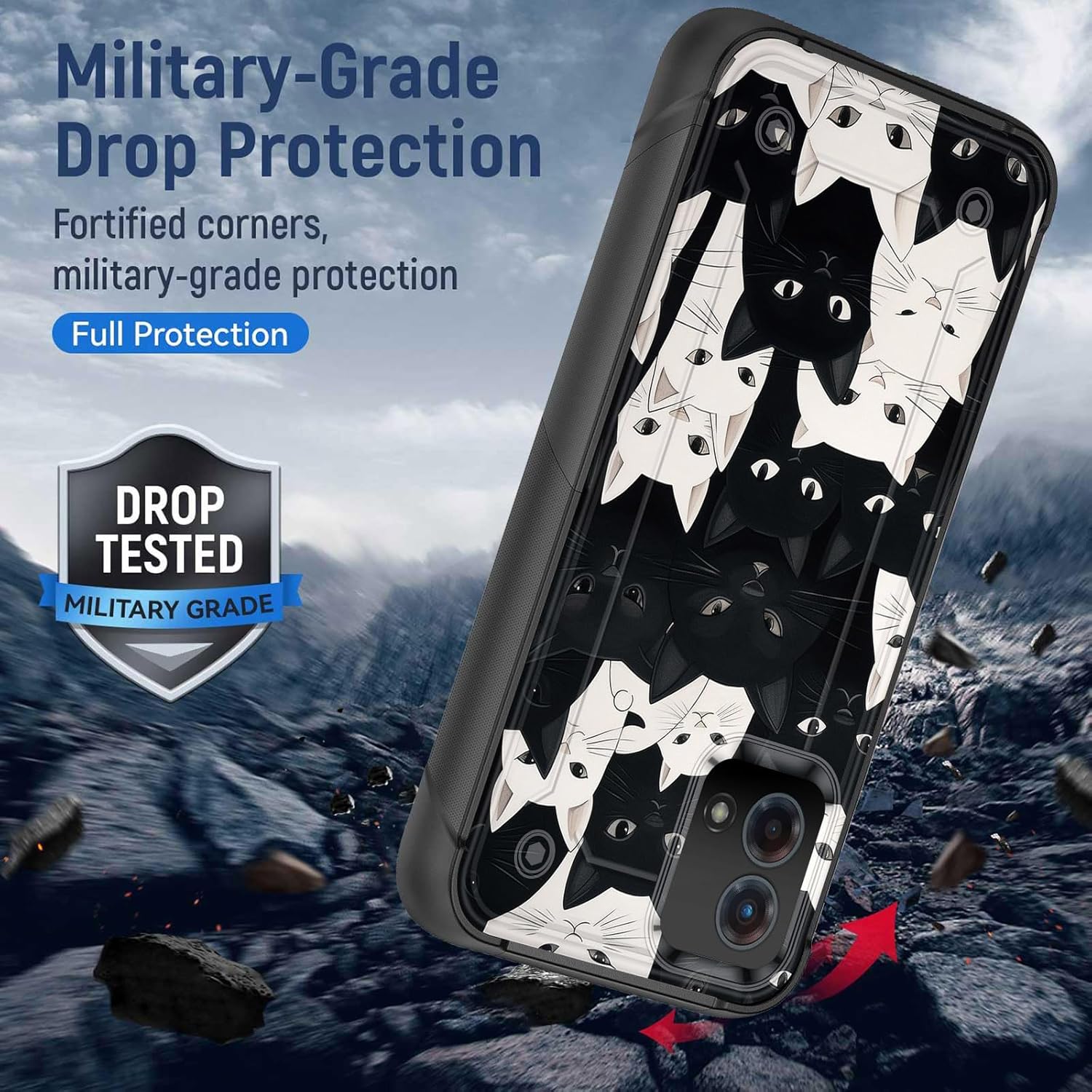Funda para Moto G Stylus 5G 2023, resistente de doble capa de policarbonato duro y silicona suave, resistente a prueba de golpes, funda protectora