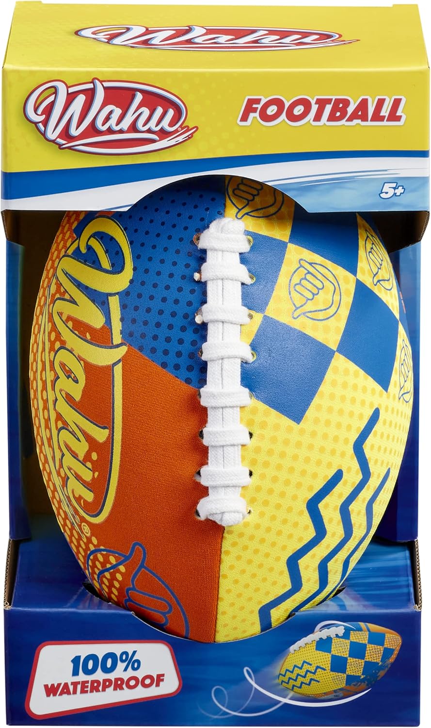WAHU Fútbol naranja  100% impermeable con cordones reales para jugar dentro y fuera del agua, medio