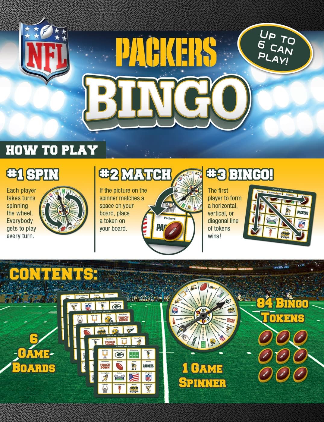 MasterPieces Juego de bingo NFL