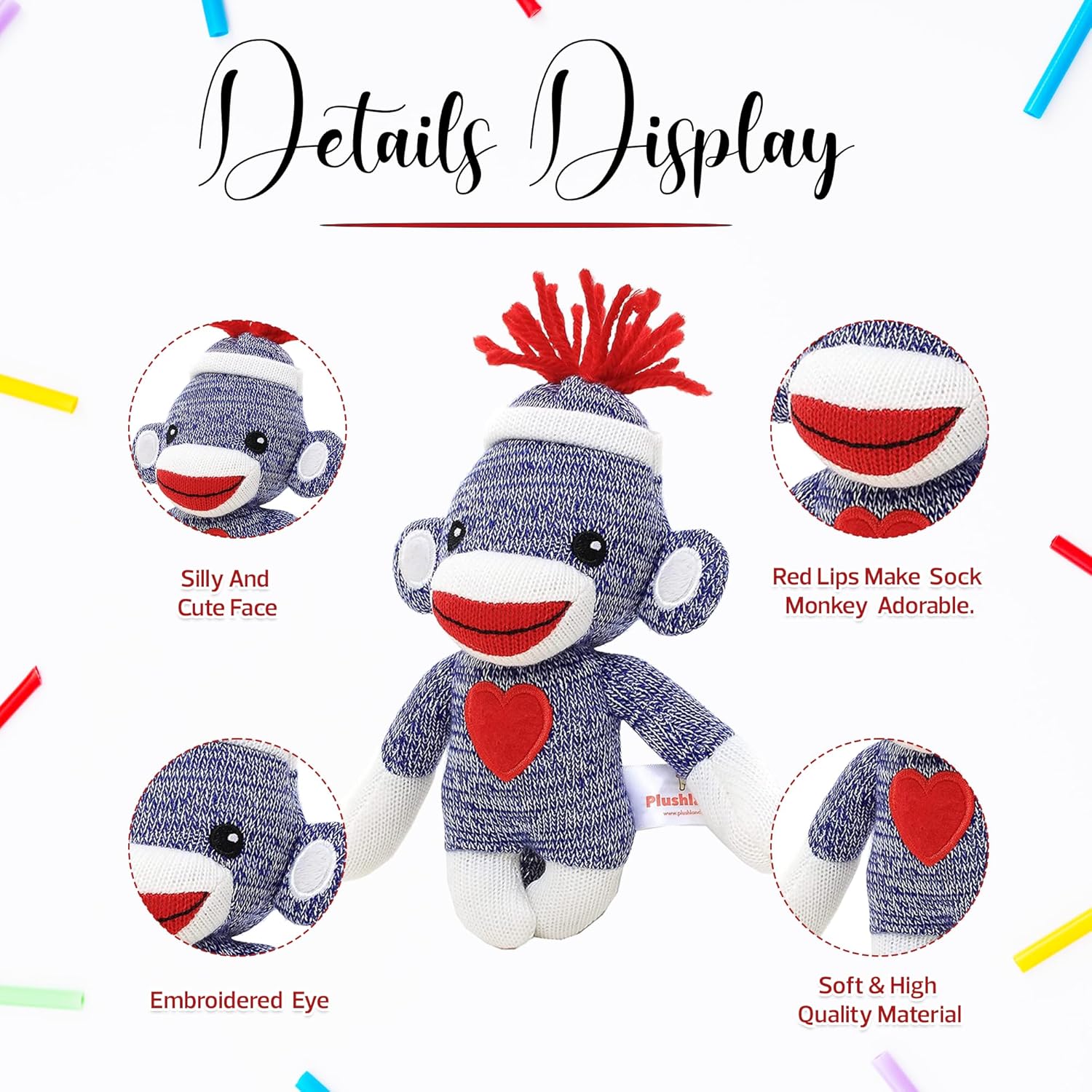 Made By Aliens Adorable mono calcetín de 6 pulgadas, el original juguete de peluche tradicional tejido a mano, regalo para niños, bebés,