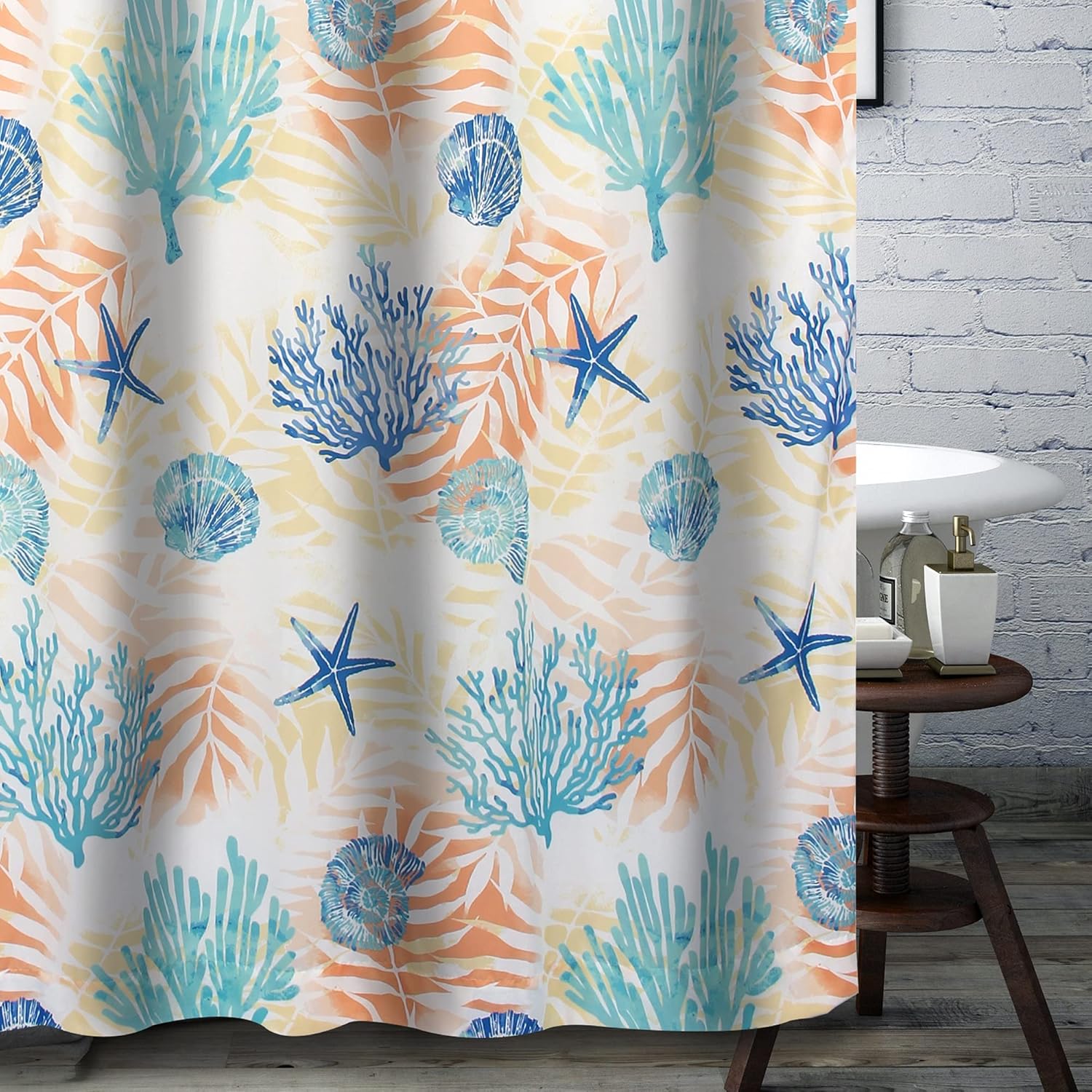 Greenland Home Montego – Cortina de ducha, color aguamarina, 72 x 72 pulgadas