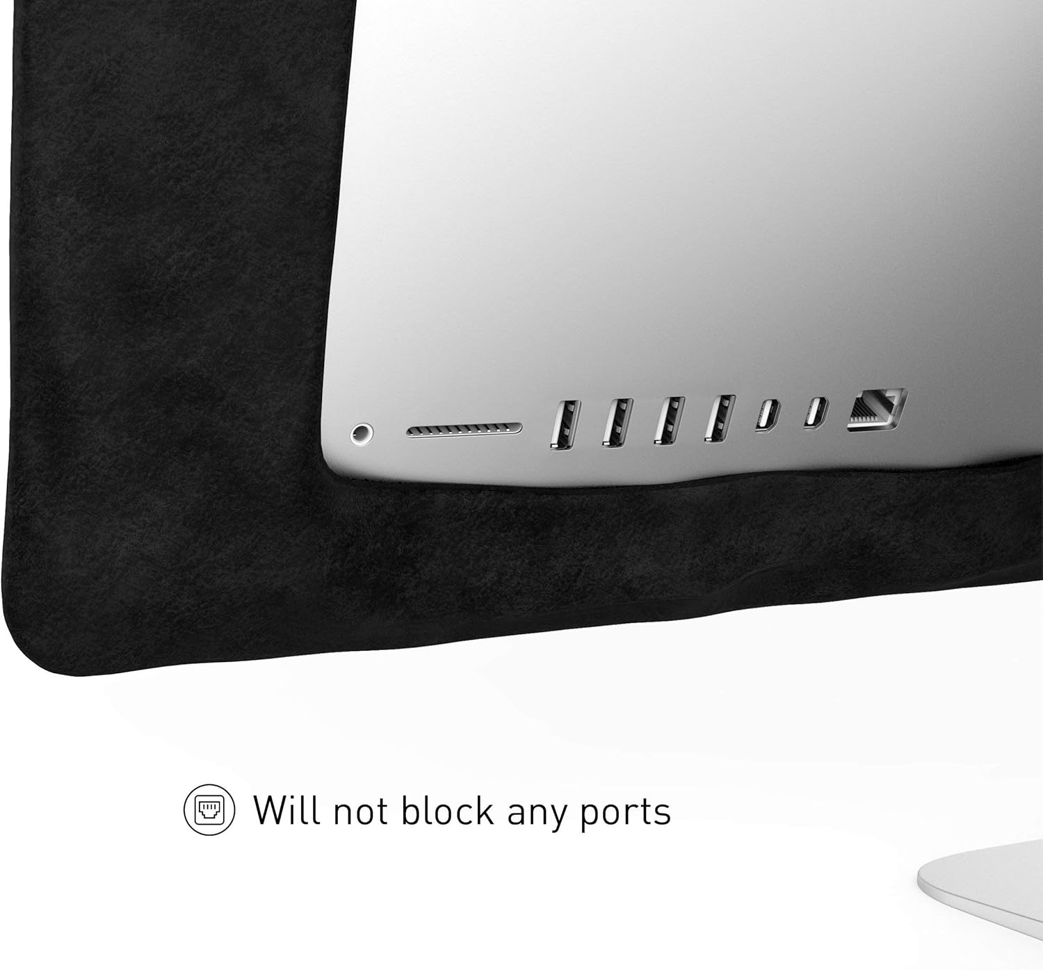 Kuzy Funda para iMac de 27 pulgadas, versión 2020, 2019, 2017, modelos A2115, A1862, A1419, A1312, Retina 5K, 4K, protector de pantalla, color negro
