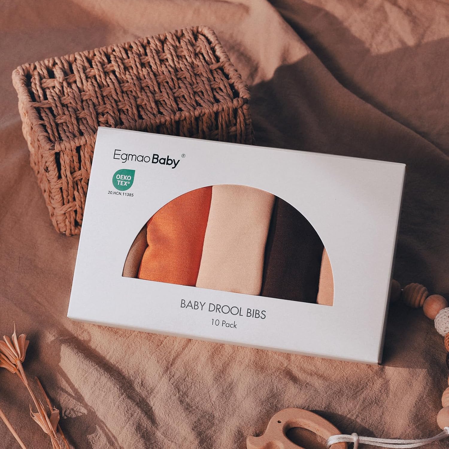 Baberos a presión para niños y niñas, paquete de 10 baberos bandana con broche, baberos de algodón orgánico con cierre a presión para recién nacidos