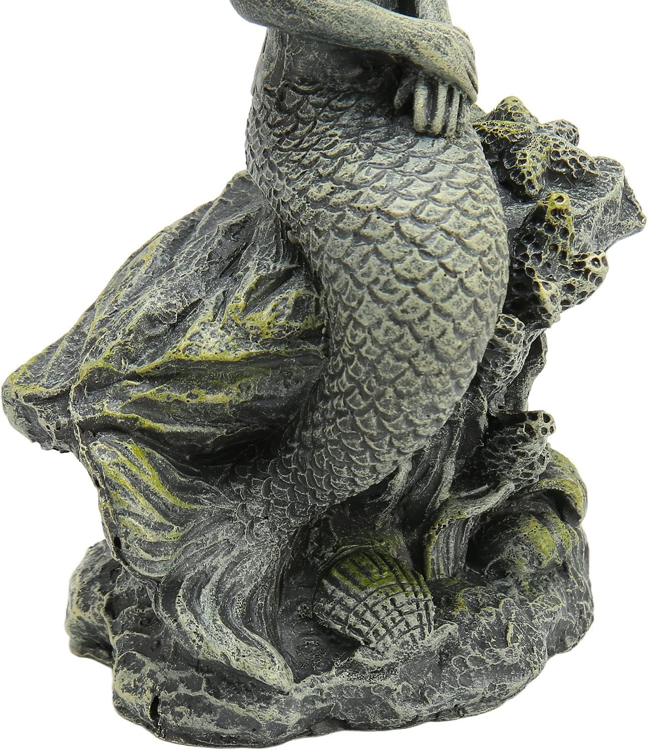 Decoraciones de pecera de sirena, estatua de sirena de acuario, hermosa decoración de resina segura para peceras para decoraciones