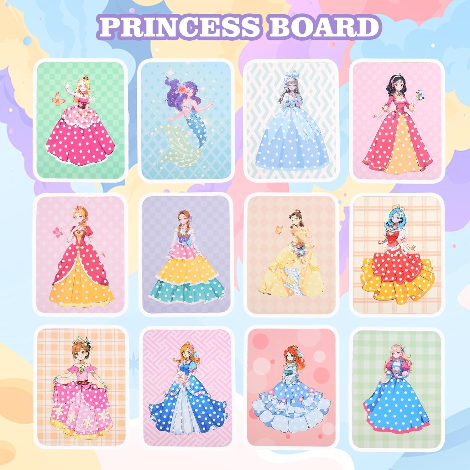 Manualidades para niñas de 8 a 12 años  Pintura de rompecabezas con 12 calcomanías de tablero de princesa, arte de pinchar en tela, regalos de