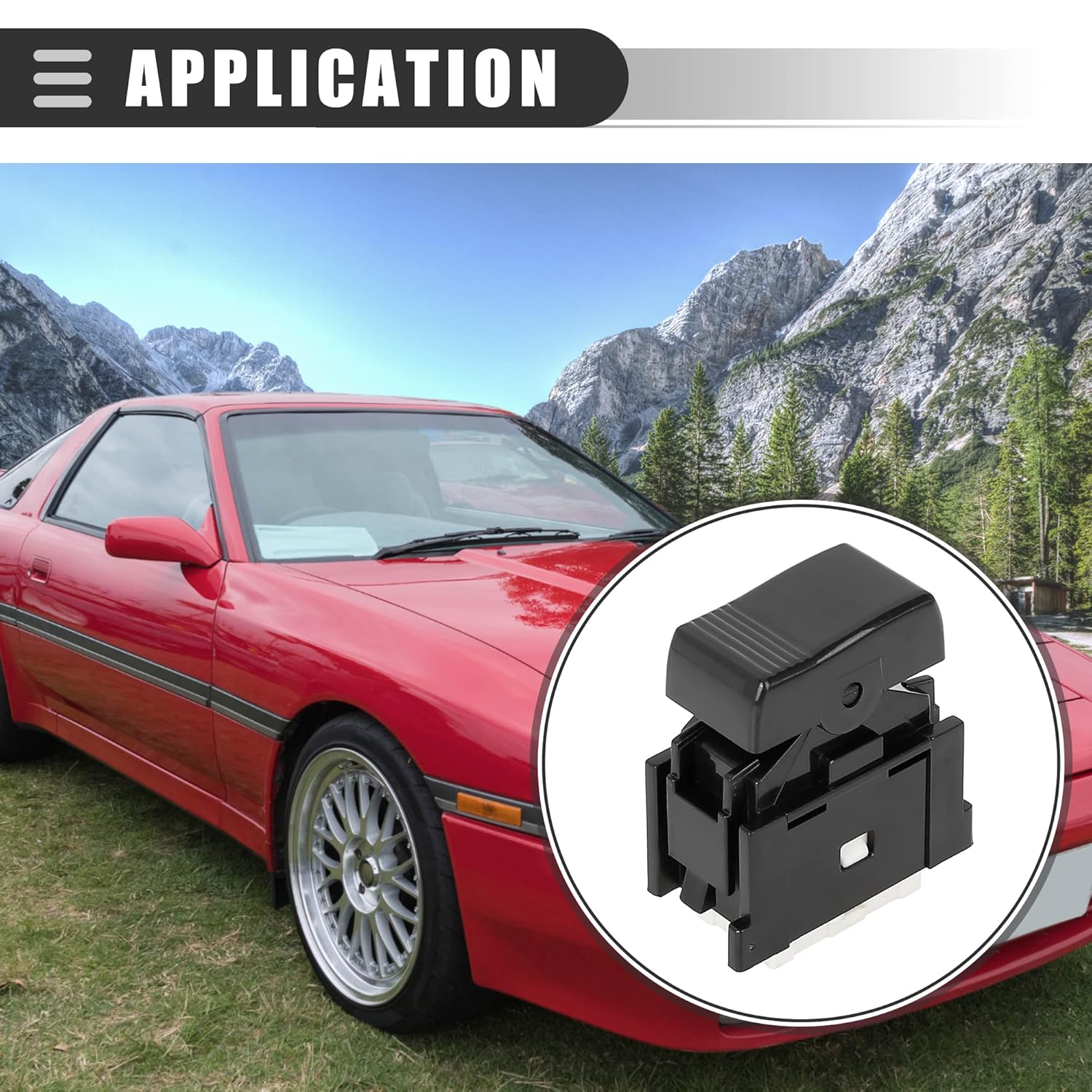 Motoforti Interruptor de ventana eléctrica, interruptor de ventana de puerta de pasajero, para Toyota Supra 1987-1989, plástico, 84810-32050, negro
