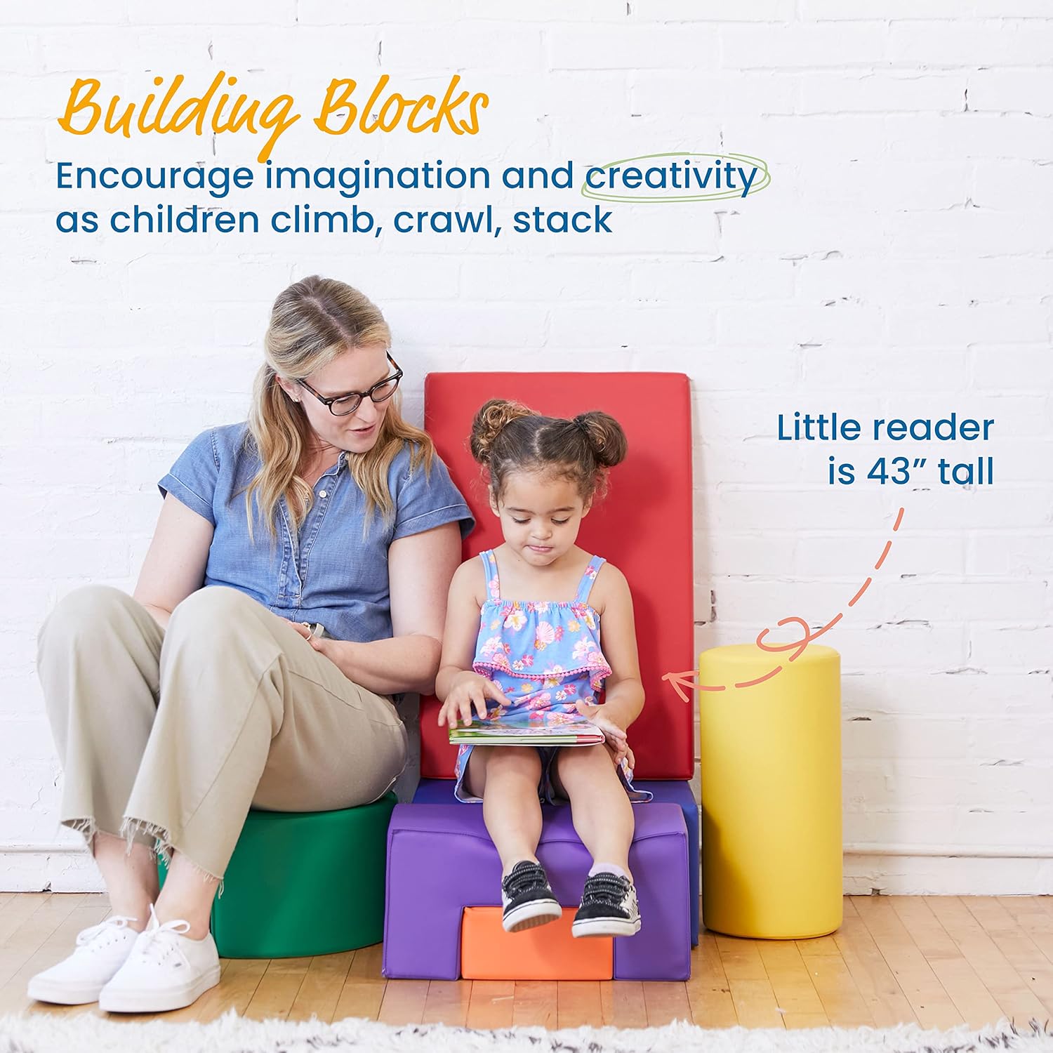 ECR4Kids SoftZone Crawl and Climb Playtime Playset, bloques de construcción, surtido, 6 piezas