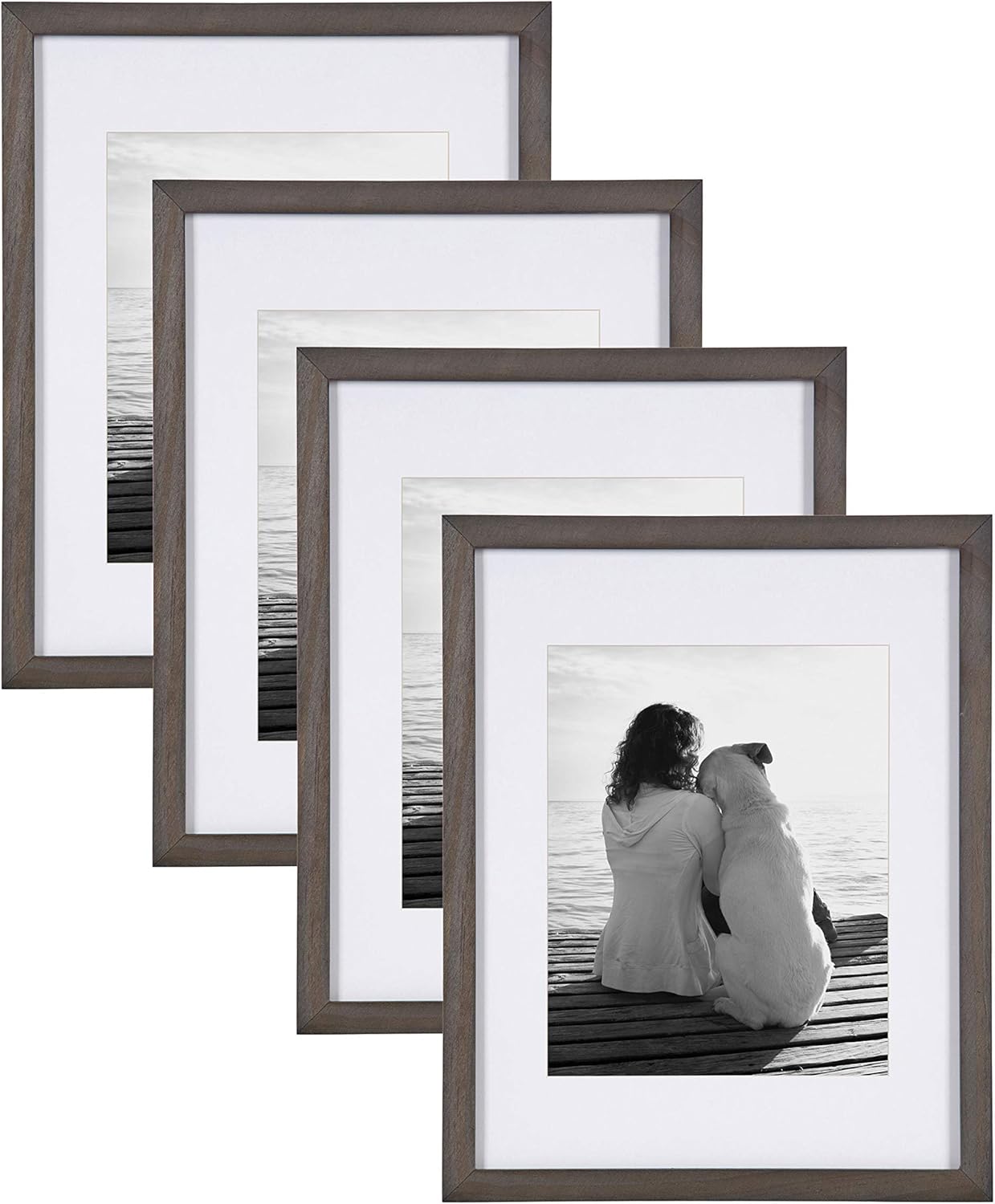 DesignOvation – Juego de marcos de fotos personalizables en madera