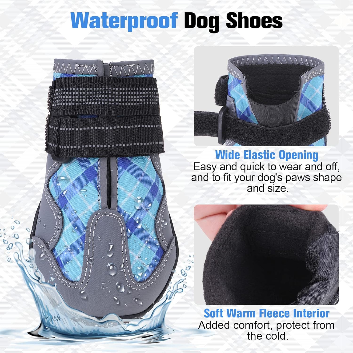 BEAUTYZOO Zapatos para perros, botas y protectores de patas para perros pequeños, medianos y grandes, zapatos de agua reflectantes para perros,
