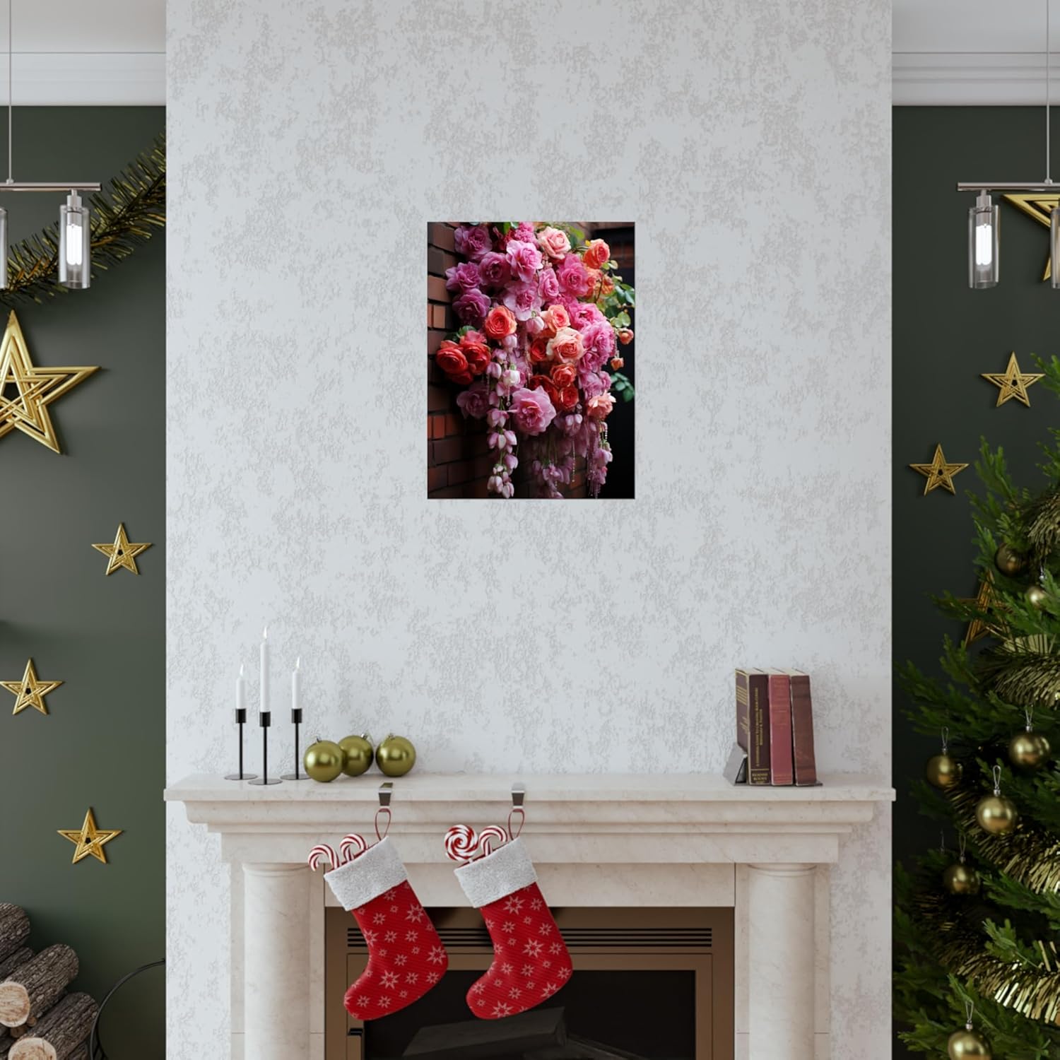 CAPITUNEISKINEPA Climbing Rose Flower Posters Gifts – Posters Aesthetic Large Poster 24″ x 36″