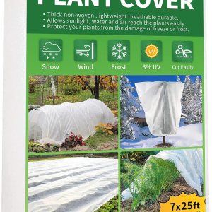 Cubierta para plantas de 7 x 25 pies, protección contra congelación, 1.06 ozyd, cubiertas flotantes de invierno para jardín, cama elevada, manta de Cubierta para plantas de 7 x 25 pies, protección contra congelación, 1.06 ozyd, cubiertas flotantes de invierno para jardín, cama elevada, manta de
