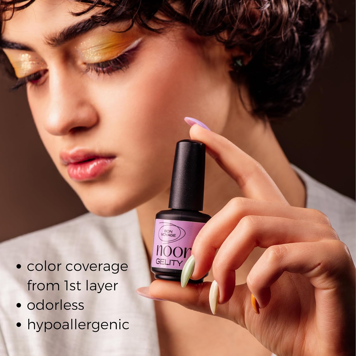 Esmalte de gel morado lavanda, esmalte de uñas de gel natural con pigmentos orgánicos, esmalte de uñas de gel UV para remojar el esmalte de uñas