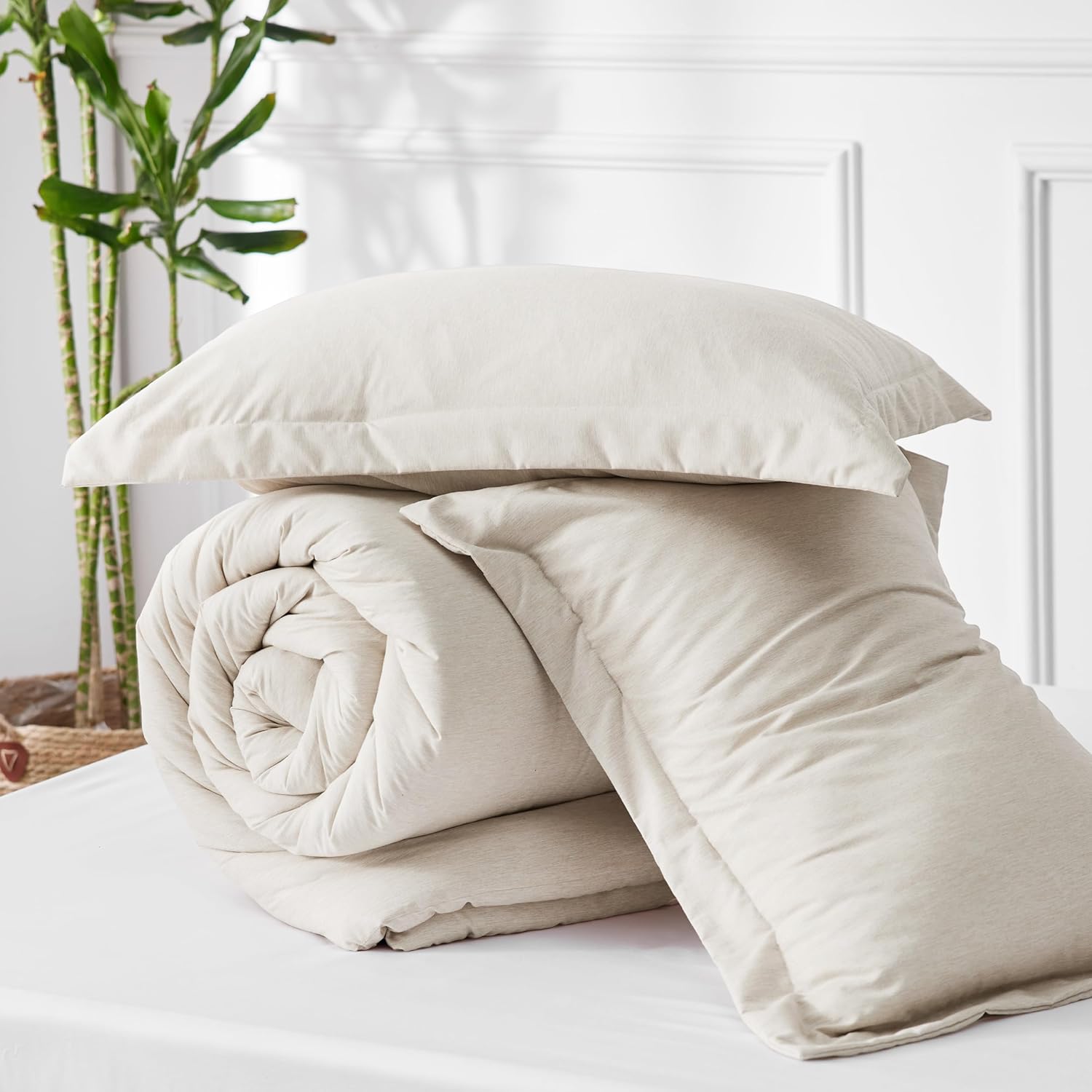 Bedsure Juego de edredón Queen  Edredón de tamaño Queen azul tormenta, ropa de cama suave para todas las estaciones, juego de ropa de cama teñido