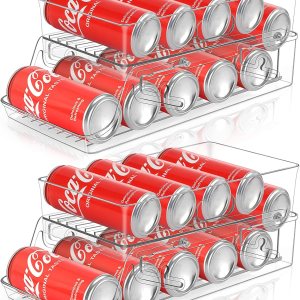 Organizador plegable de latas de soda para refrigerador, dispensador de latas de bebidas para refrigerador, contenedor de plástico transparente para Organizador plegable de latas de soda para refrigerador, dispensador de latas de bebidas para refrigerador, contenedor de plástico transparente para