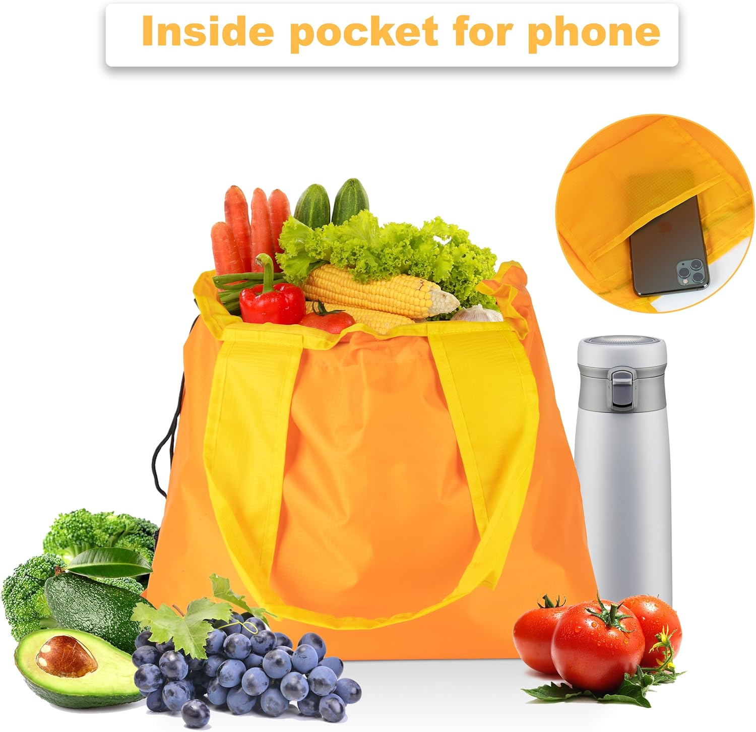 Bolsas de comestibles reutilizables coloridas lavables plegables bolsas de compras ligeras para comestibles