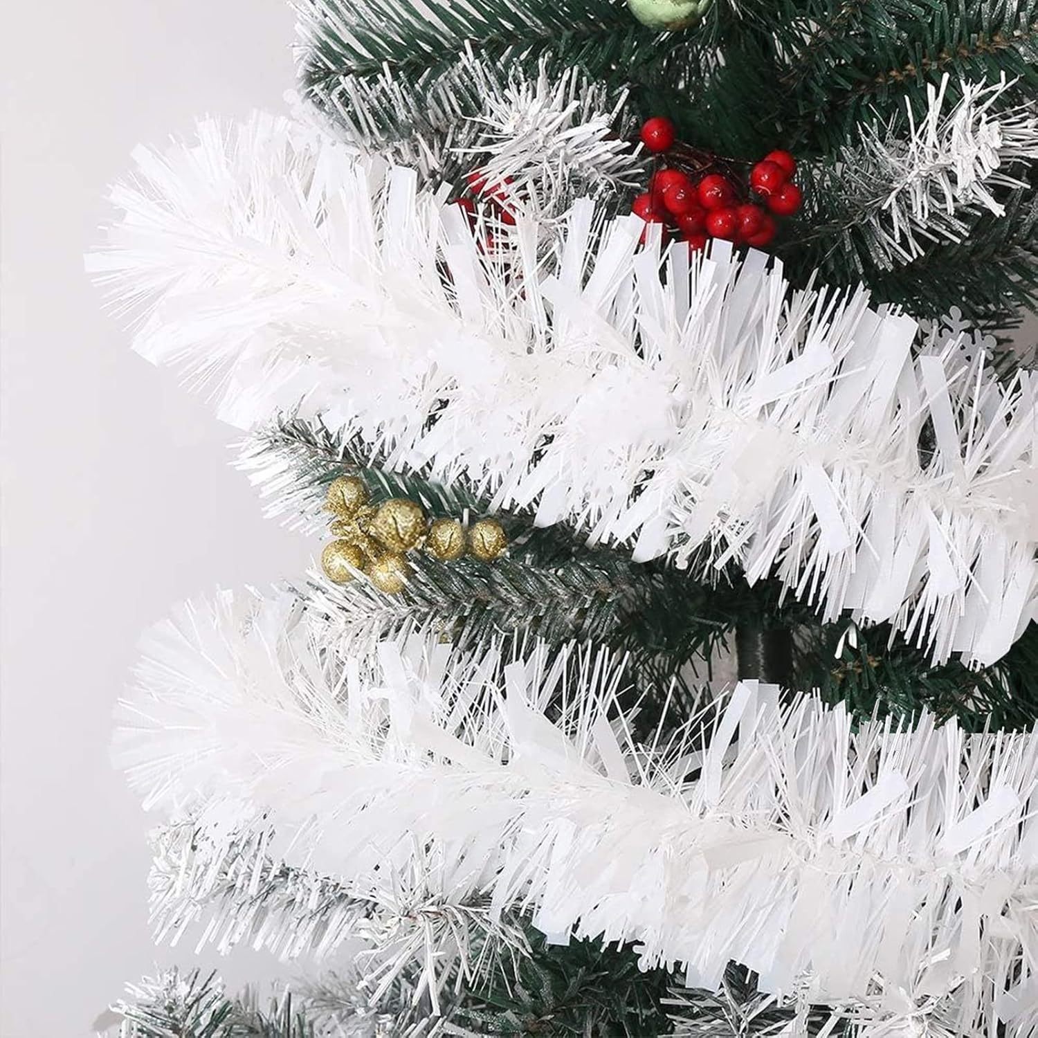 4 guirnaldas de Navidad de 26.2 pies con torsión metálica y brillante, decoraciones colgantes para árbol de Navidad, manto, barandillas de