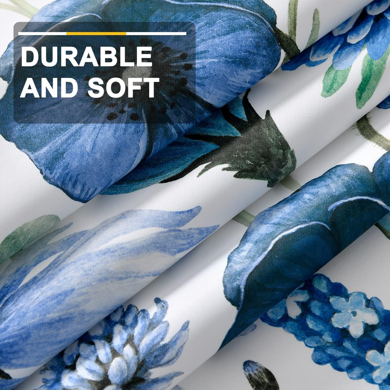 Cortinas florales para dormitorio, elegantes cortinas de oscurecimiento con estampado floral de amapola de 63 pulgadas de largo, juego de 2 paneles